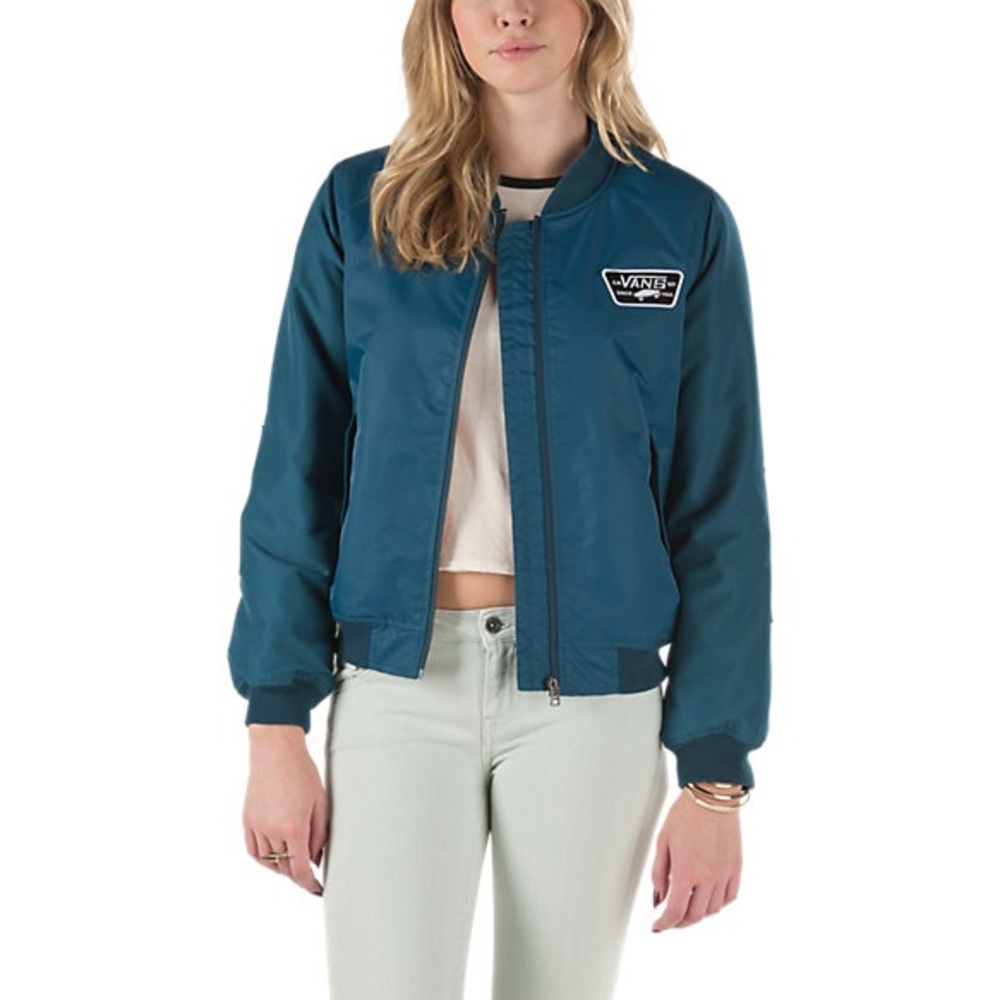 vans blue/orange bomber jacket
